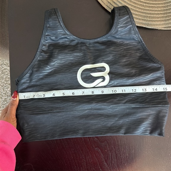 Black Zebra Print Sports Bra with Cyclebar Logo - Picture 3 of 3